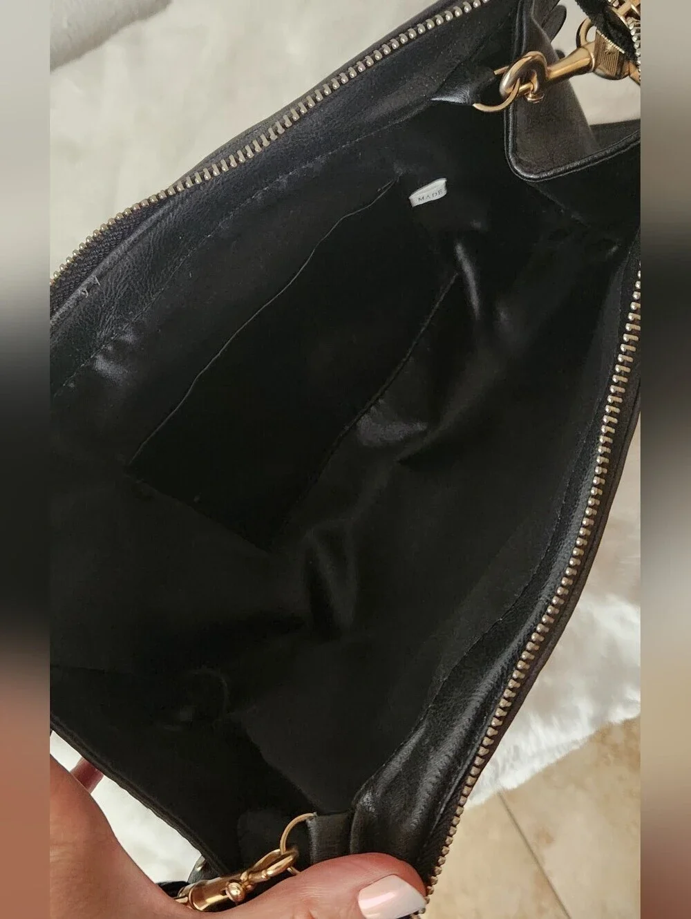 Black Studded Clutch with Gold Accent